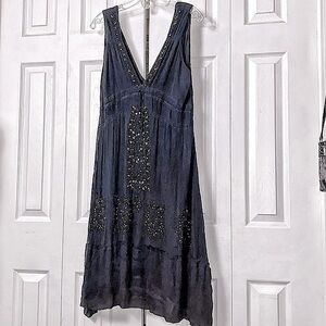Glam souls black beaded silk dress